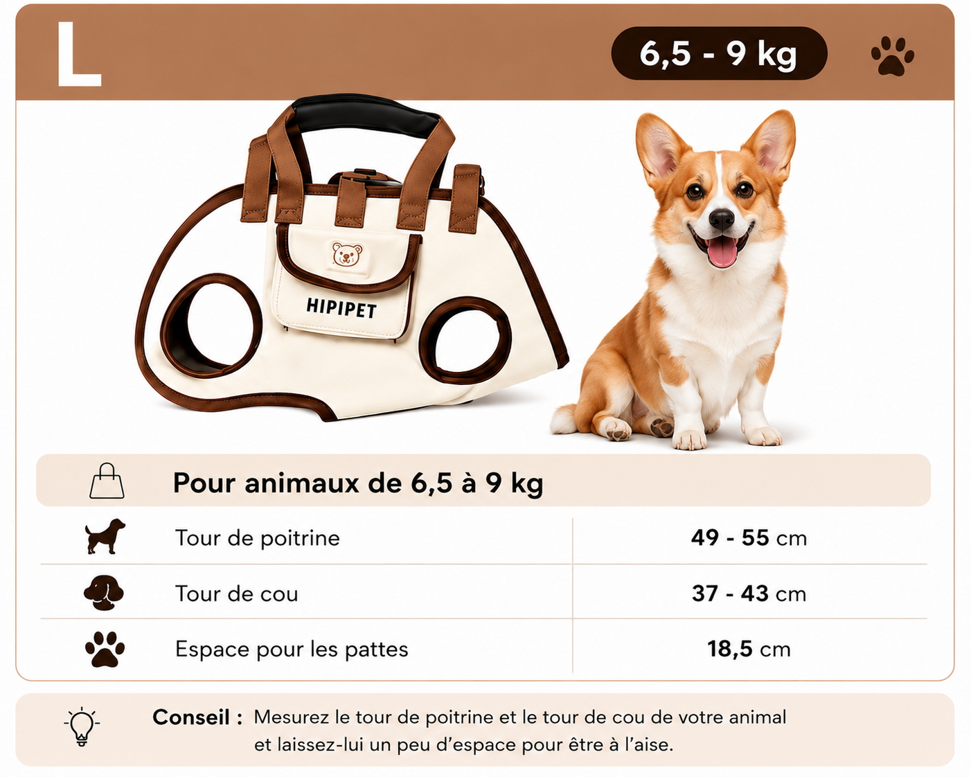 Sac Transport Confort pour Chien & Chat